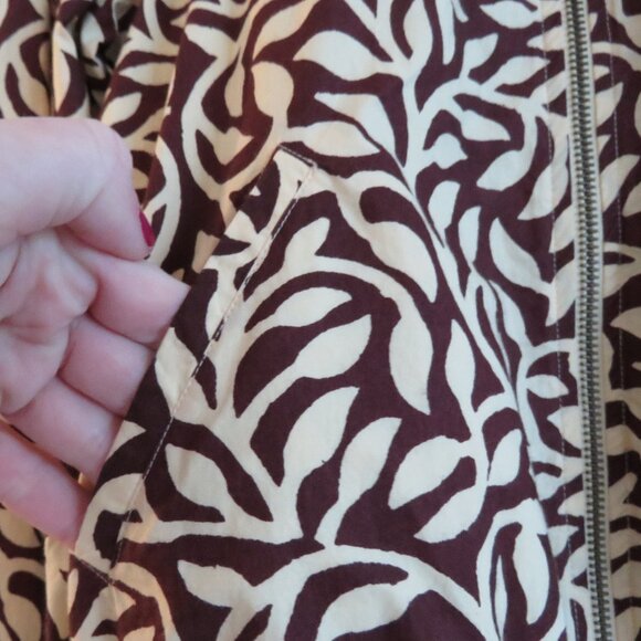 SOEUR Leaf Printed Cotton Bomber Chore Jacket Abstract Minimalist Sz 36 / US S - Picture 8 of 16